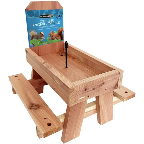 Pennington Cedar Picnic Table Squirrel Feeder